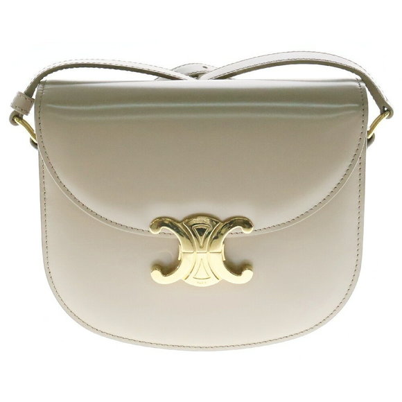 Celine Triomphe Besas Claire Calfskin Shoulder Bag Beige - Picture 1 of 6